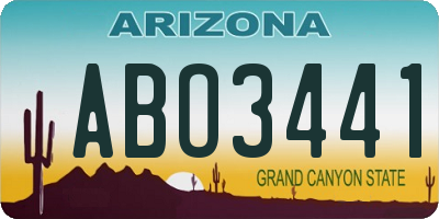 AZ license plate ABO3441