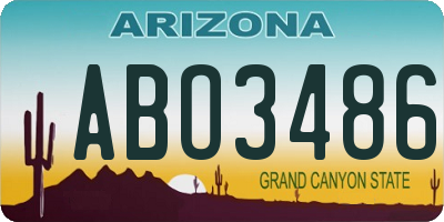 AZ license plate ABO3486