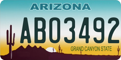 AZ license plate ABO3492
