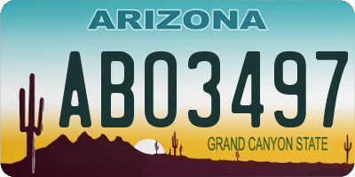 AZ license plate ABO3497