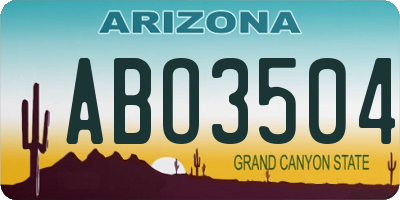 AZ license plate ABO3504