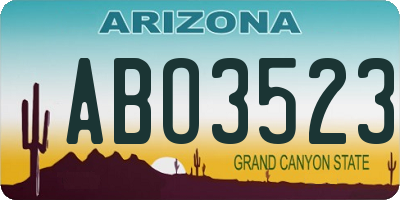 AZ license plate ABO3523