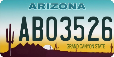AZ license plate ABO3526