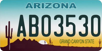 AZ license plate ABO3530