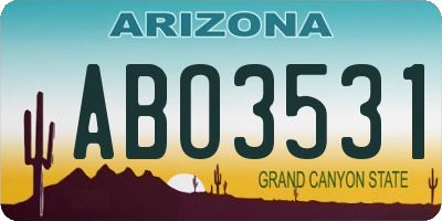 AZ license plate ABO3531