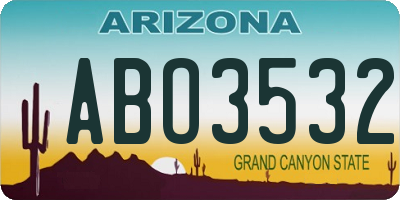 AZ license plate ABO3532