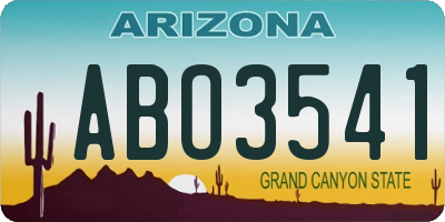 AZ license plate ABO3541