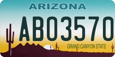 AZ license plate ABO3570