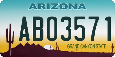 AZ license plate ABO3571