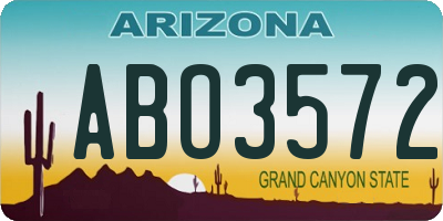 AZ license plate ABO3572