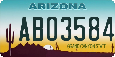 AZ license plate ABO3584
