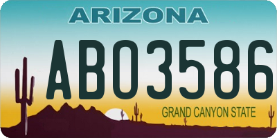 AZ license plate ABO3586