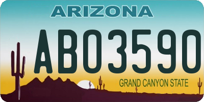 AZ license plate ABO3590