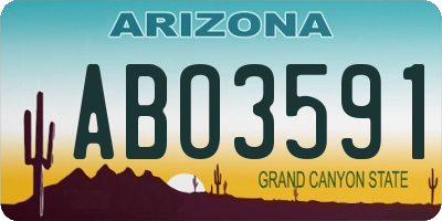 AZ license plate ABO3591