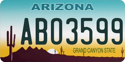 AZ license plate ABO3599