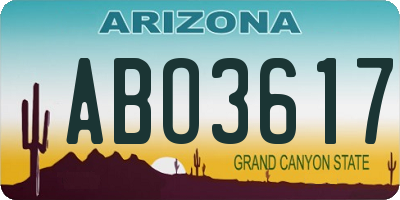 AZ license plate ABO3617