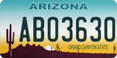 AZ license plate ABO3630
