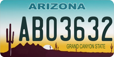 AZ license plate ABO3632
