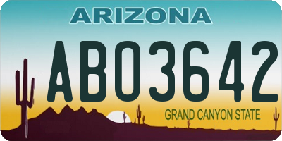 AZ license plate ABO3642