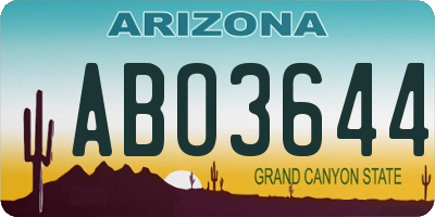 AZ license plate ABO3644