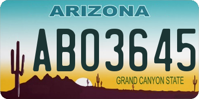 AZ license plate ABO3645