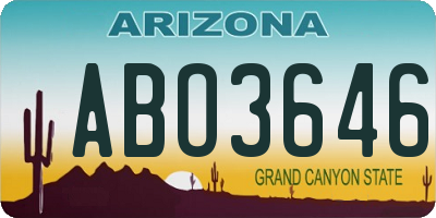 AZ license plate ABO3646