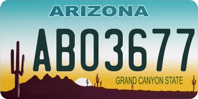AZ license plate ABO3677