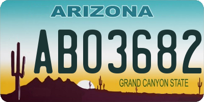 AZ license plate ABO3682