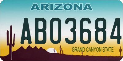 AZ license plate ABO3684