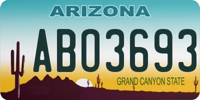 AZ license plate ABO3693