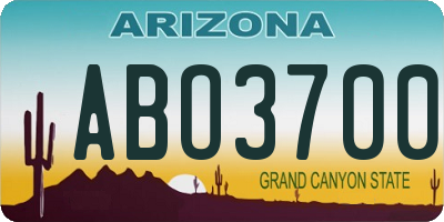 AZ license plate ABO3700