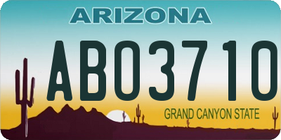 AZ license plate ABO3710