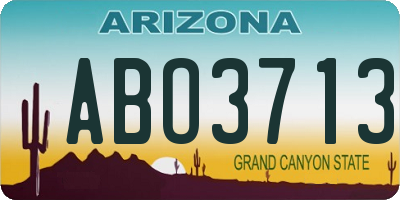 AZ license plate ABO3713