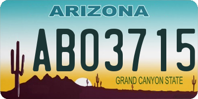 AZ license plate ABO3715