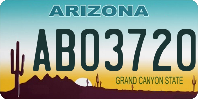 AZ license plate ABO3720