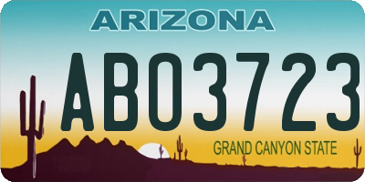 AZ license plate ABO3723