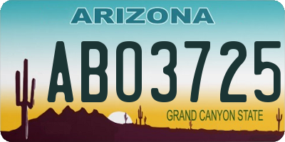AZ license plate ABO3725