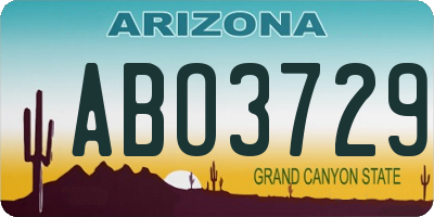 AZ license plate ABO3729