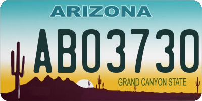 AZ license plate ABO3730