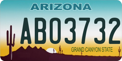 AZ license plate ABO3732