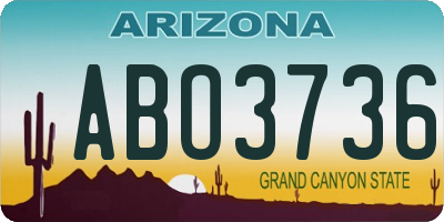 AZ license plate ABO3736