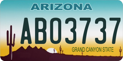 AZ license plate ABO3737