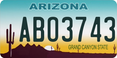 AZ license plate ABO3743