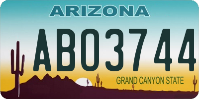 AZ license plate ABO3744