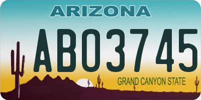 AZ license plate ABO3745