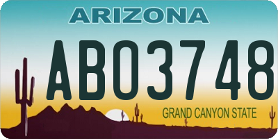 AZ license plate ABO3748