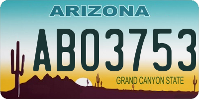 AZ license plate ABO3753