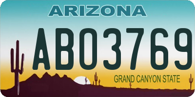 AZ license plate ABO3769
