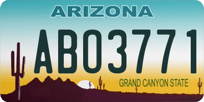 AZ license plate ABO3771