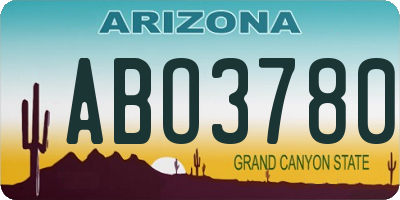 AZ license plate ABO3780